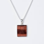 Red Tiger Eye Square Pendant Necklace