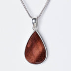 Red Tiger Eye Teardrop Pendant Necklace