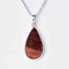 Red Tiger Eye Teardrop Pendant Necklace