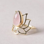Lotus Gemstone Ring