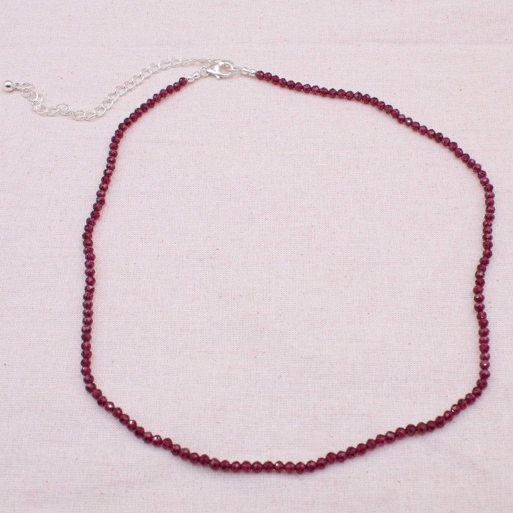 Garnet Single or Double Strand Bead Necklace
