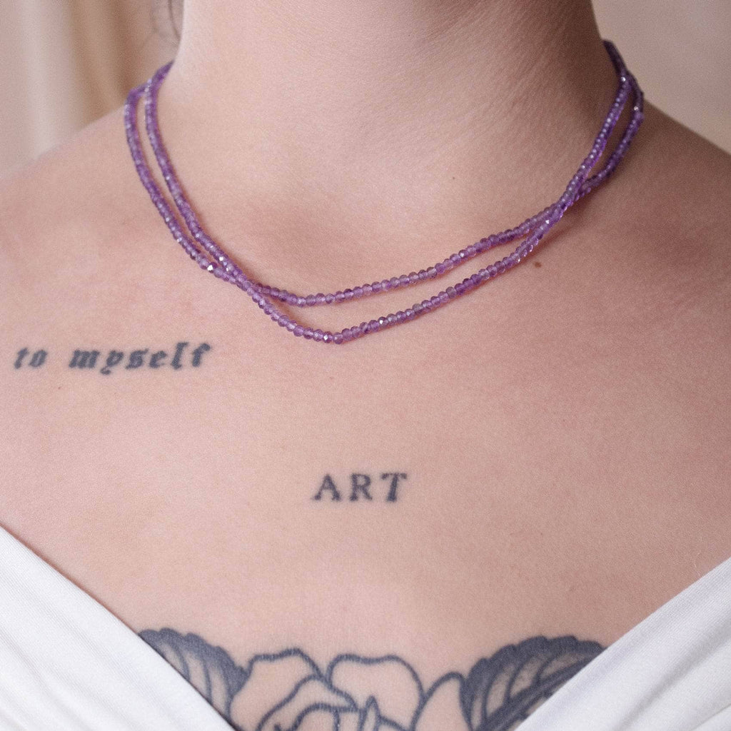 Amethyst Single or Double Strand Bead Necklace