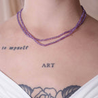 Amethyst Single or Double Strand Bead Necklace