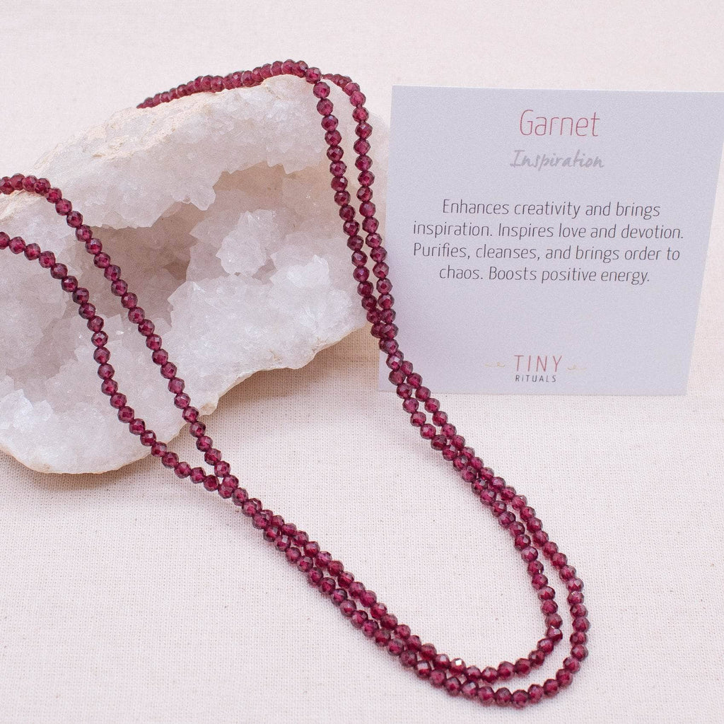 Garnet Single or Double Strand Bead Necklace