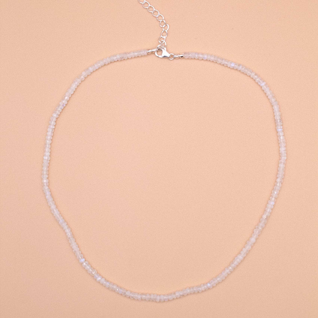 Rainbow Moonstone Single or Double Strand Bead Necklace