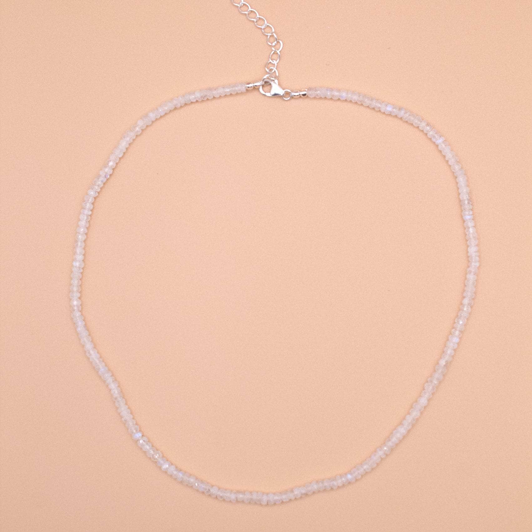 Rainbow Moonstone Single or Double Strand Bead Necklace