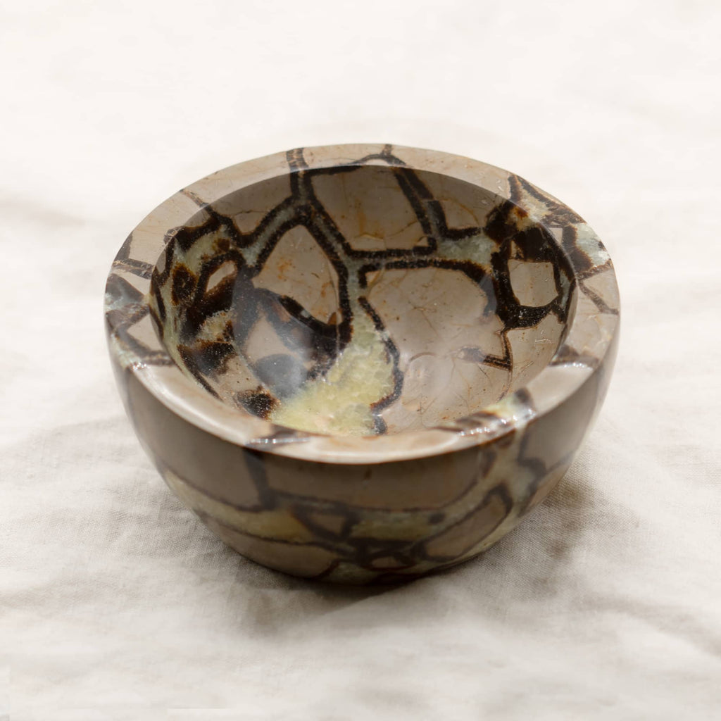 Rare Black Septarian Crystal Bowl - 1 of a Kind