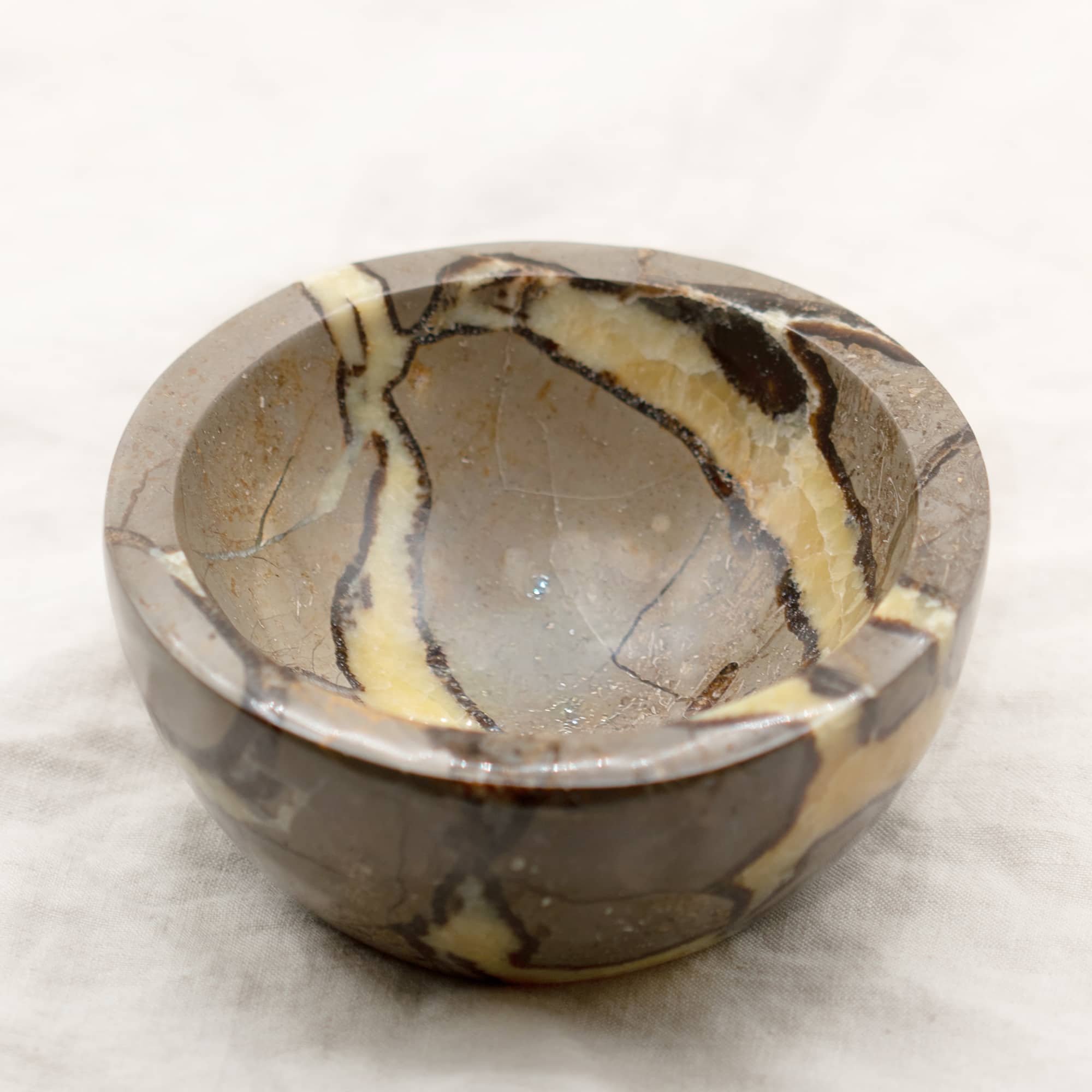 Rare Black Septarian Crystal Bowl - 1 of a Kind