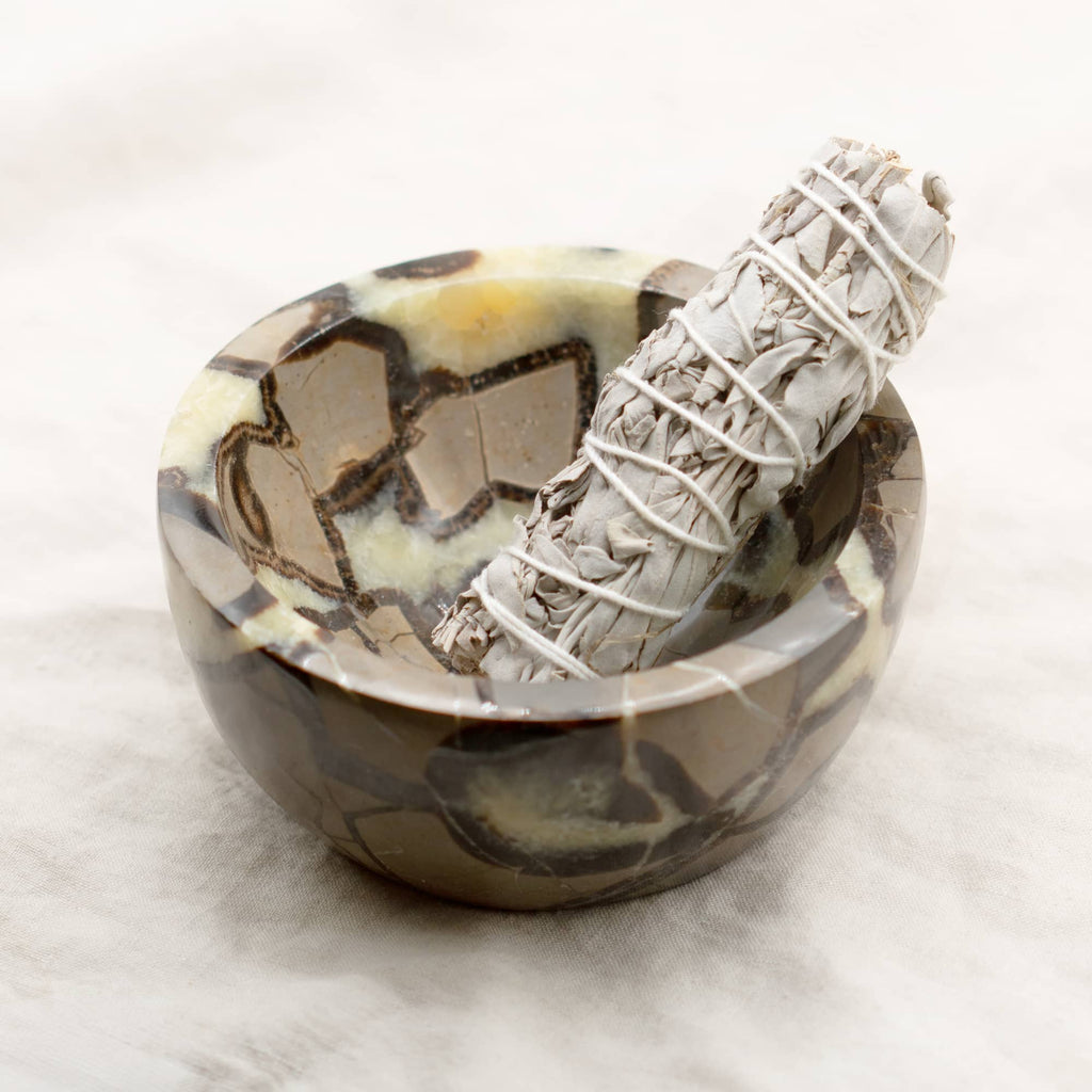 Rare Black Septarian Crystal Bowl - 1 of a Kind