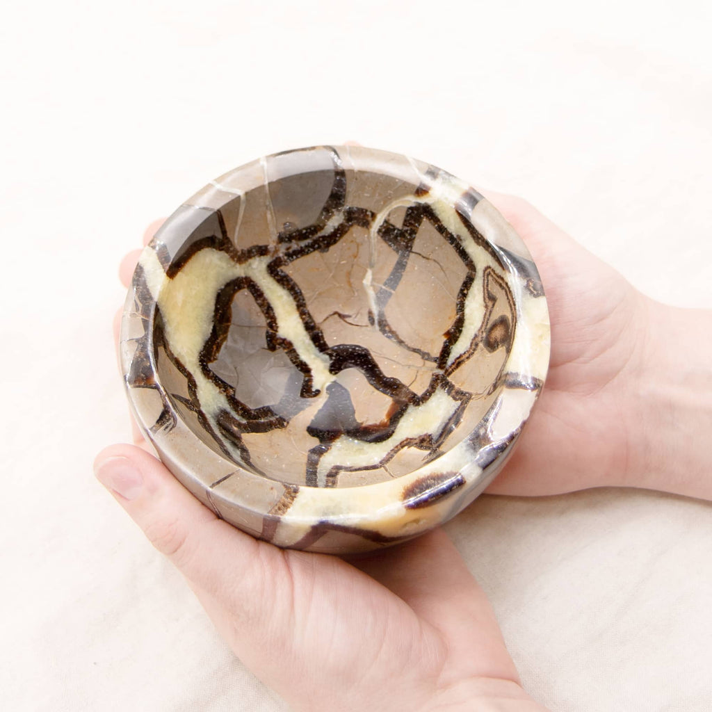 Rare Black Septarian Crystal Bowl - 1 of a Kind