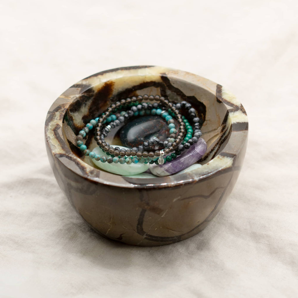 Rare Black Septarian Crystal Bowl - 1 of a Kind