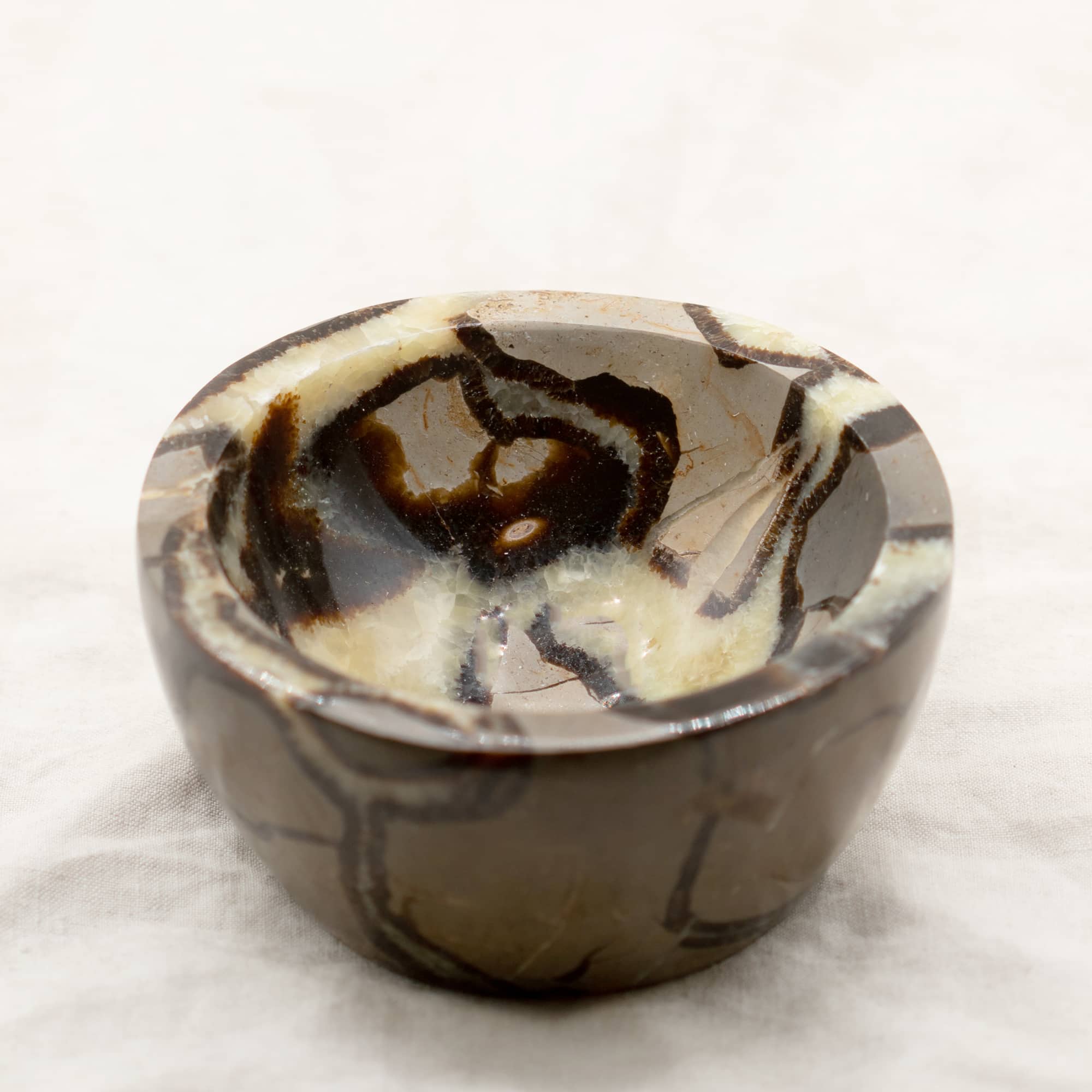 Rare Black Septarian Crystal Bowl - 1 of a Kind