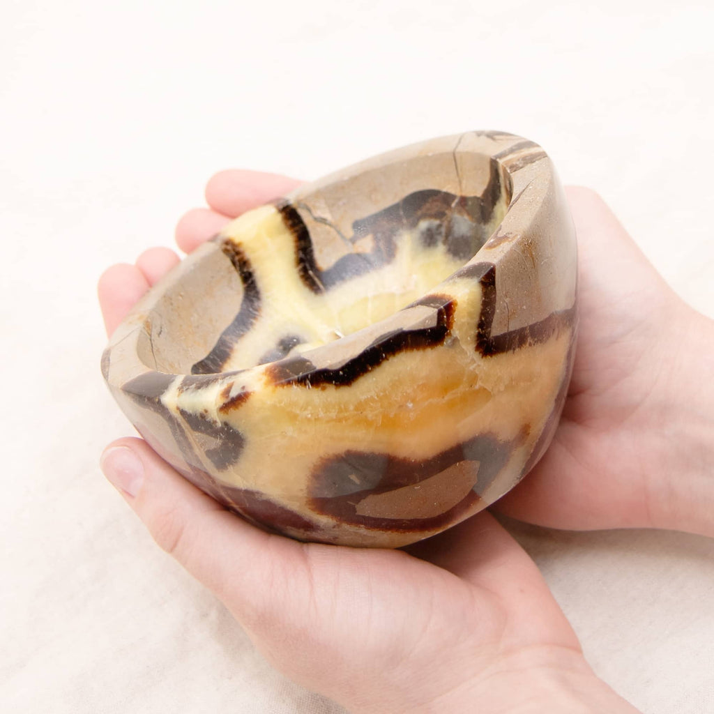 Rare Black Septarian Crystal Bowl - 1 of a Kind