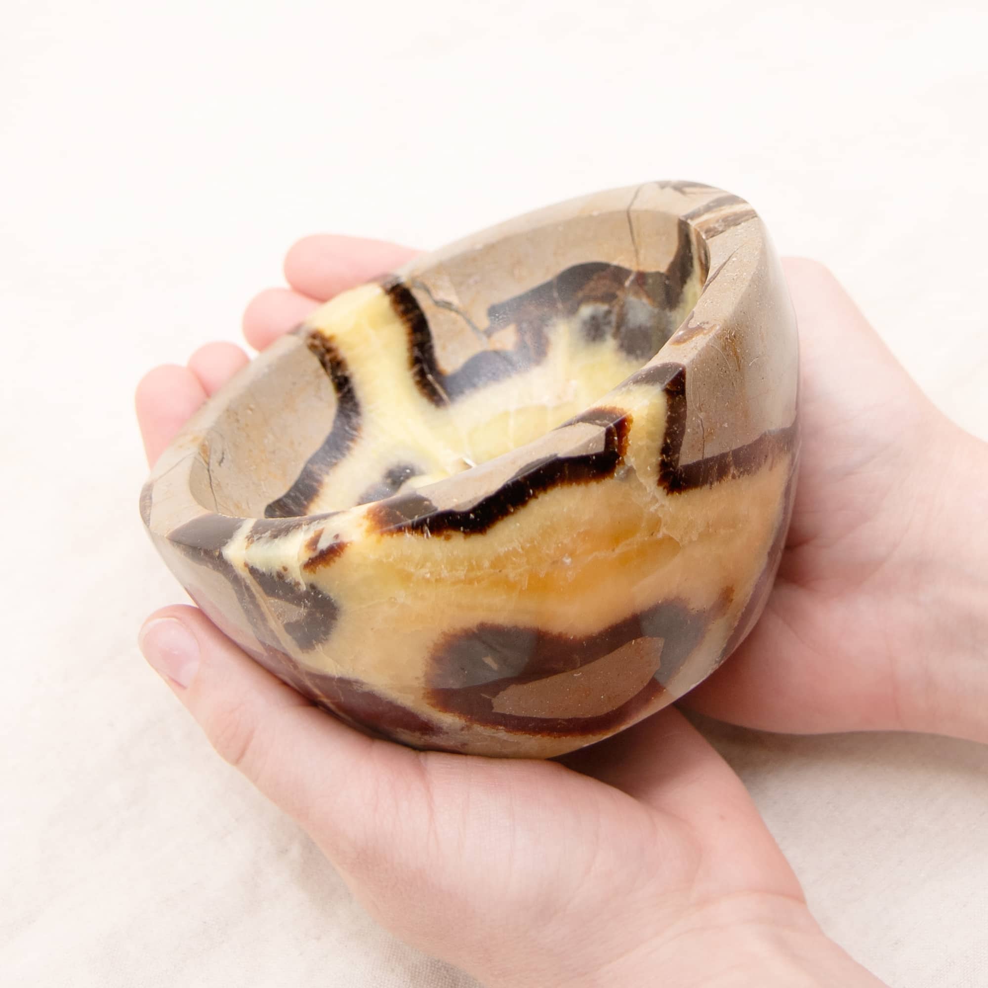 Rare Black Septarian Crystal Bowl - 1 of a Kind