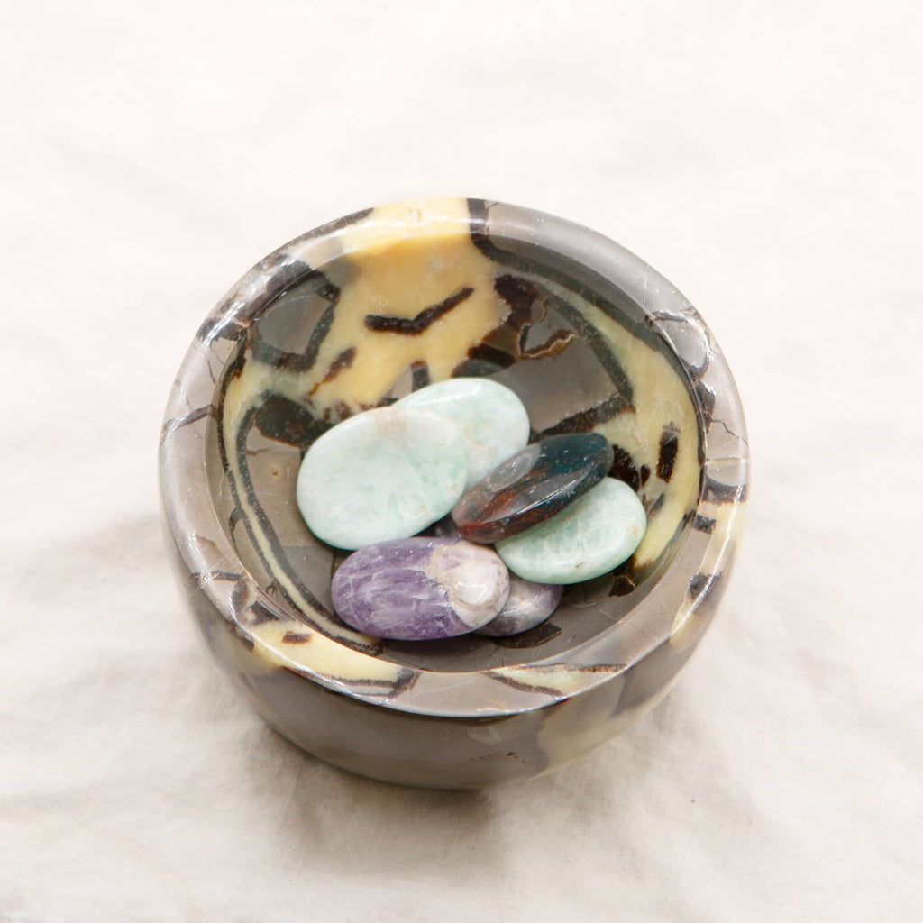 Rare Black Septarian Crystal Bowl - 1 of a Kind