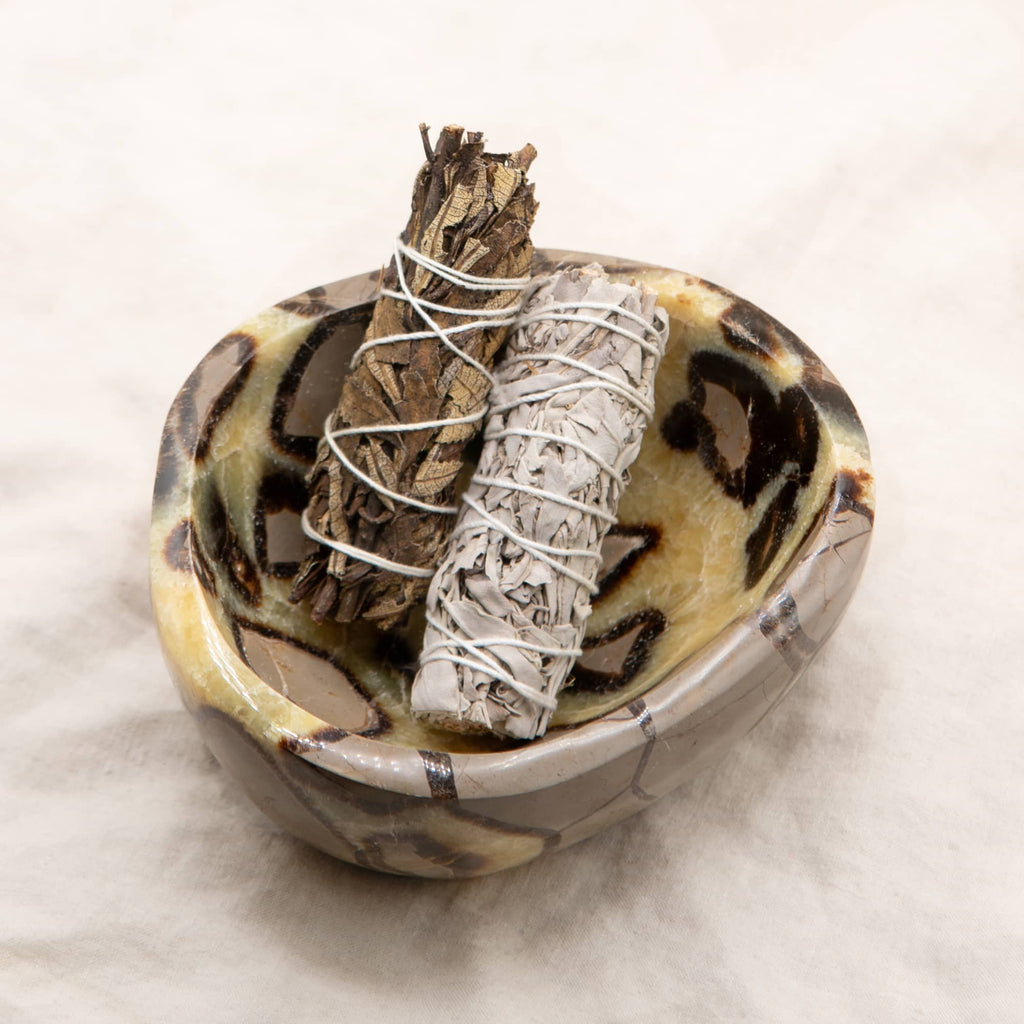 Rare Black Septarian Crystal Bowl - 1 of a Kind