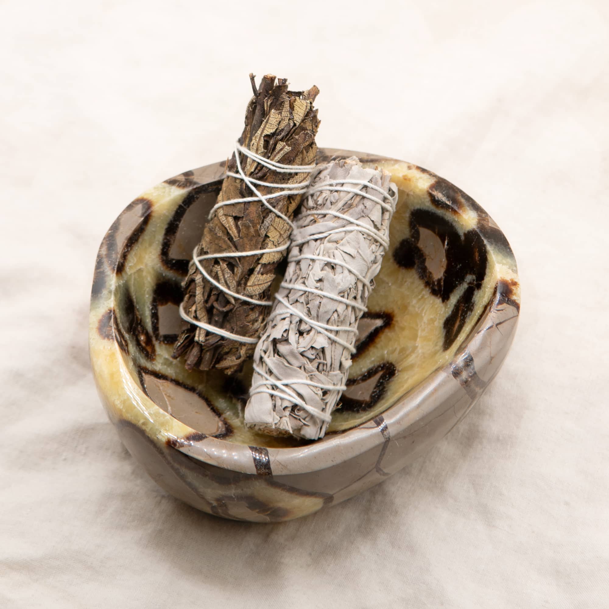 Rare Black Septarian Crystal Bowl - 1 of a Kind
