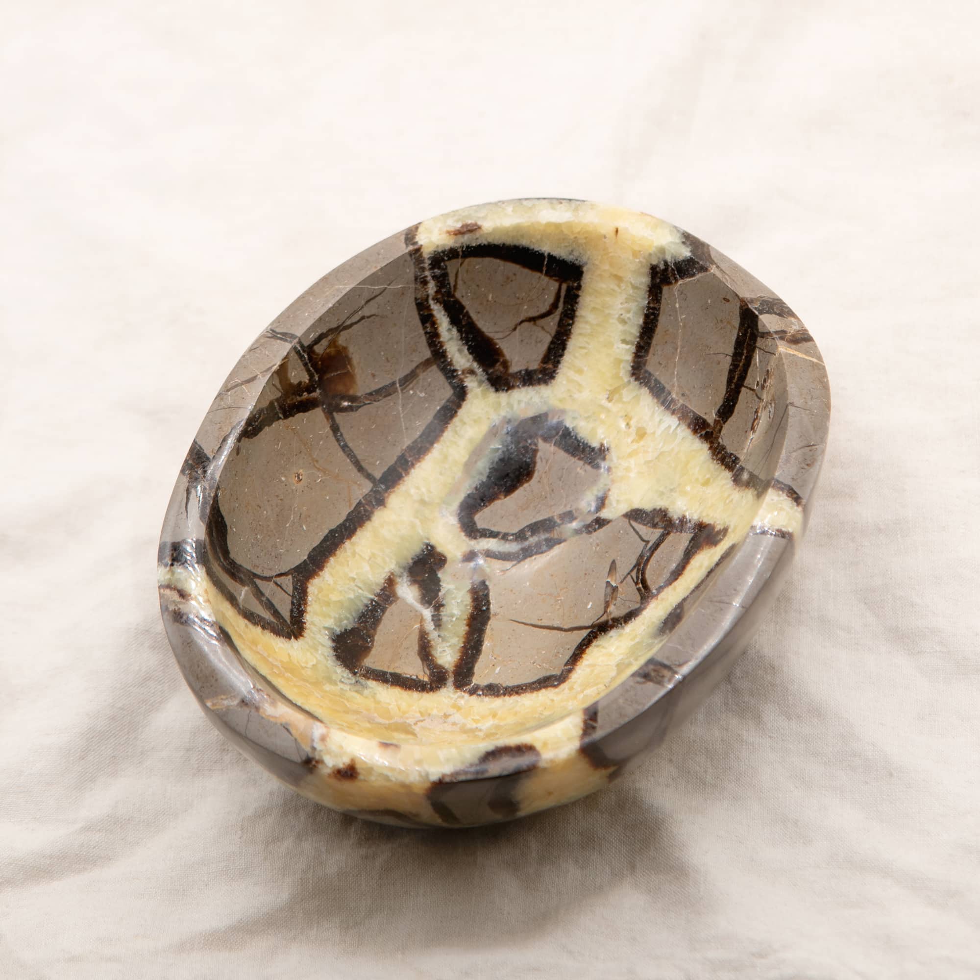 Rare Black Septarian Crystal Bowl - 1 of a Kind