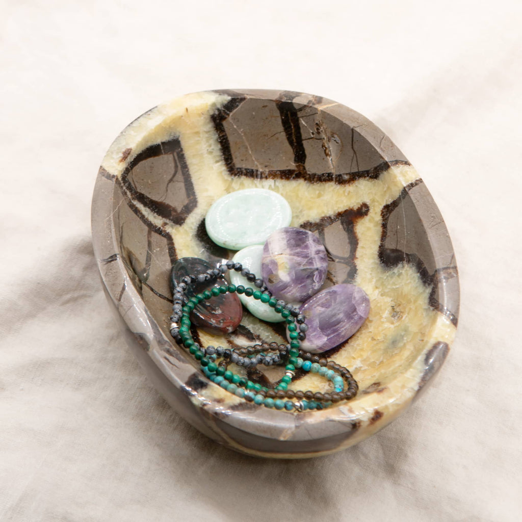 Rare Black Septarian Crystal Bowl - 1 of a Kind