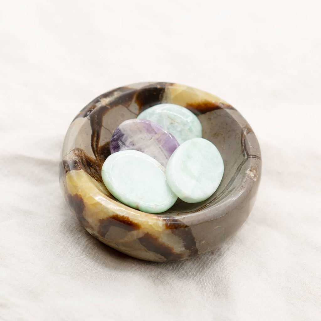 Rare Black Septarian Crystal Bowl - 1 of a Kind