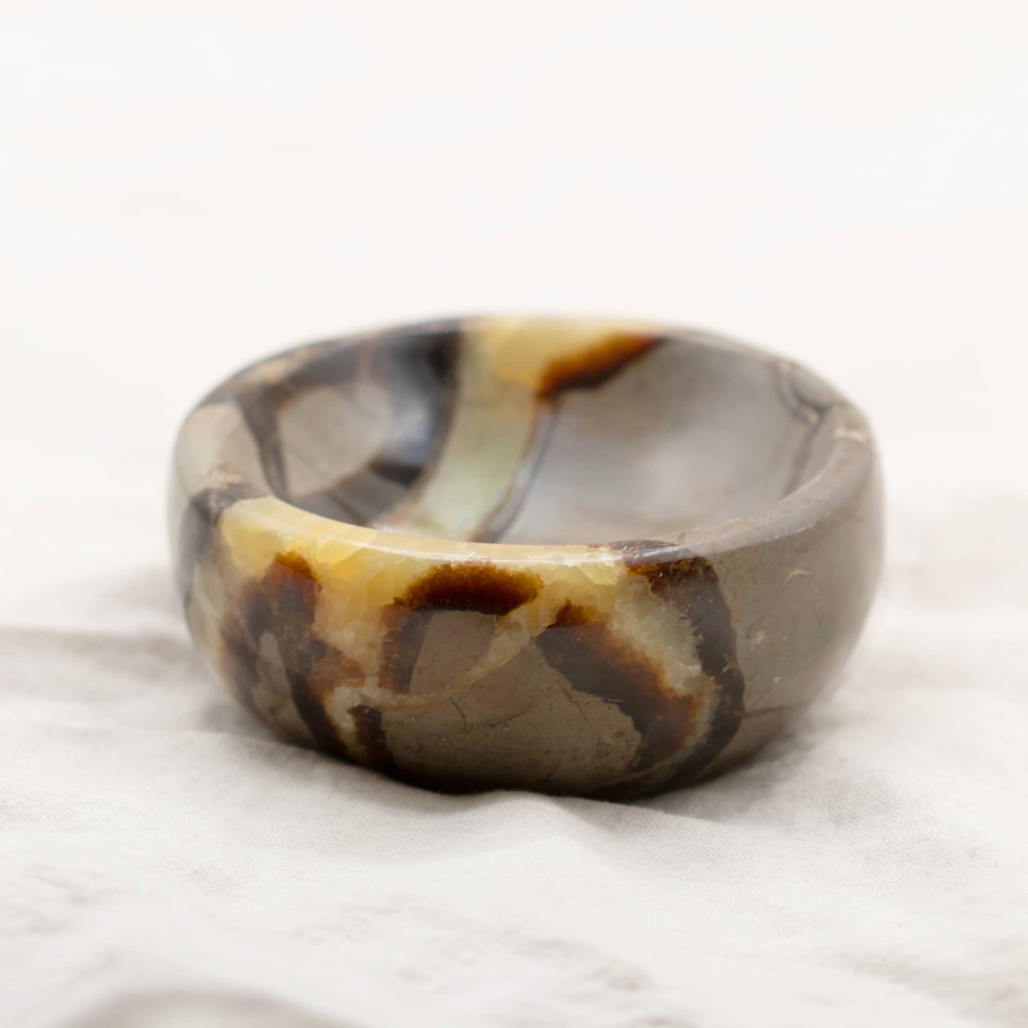 Rare Black Septarian Crystal Bowl - 1 of a Kind