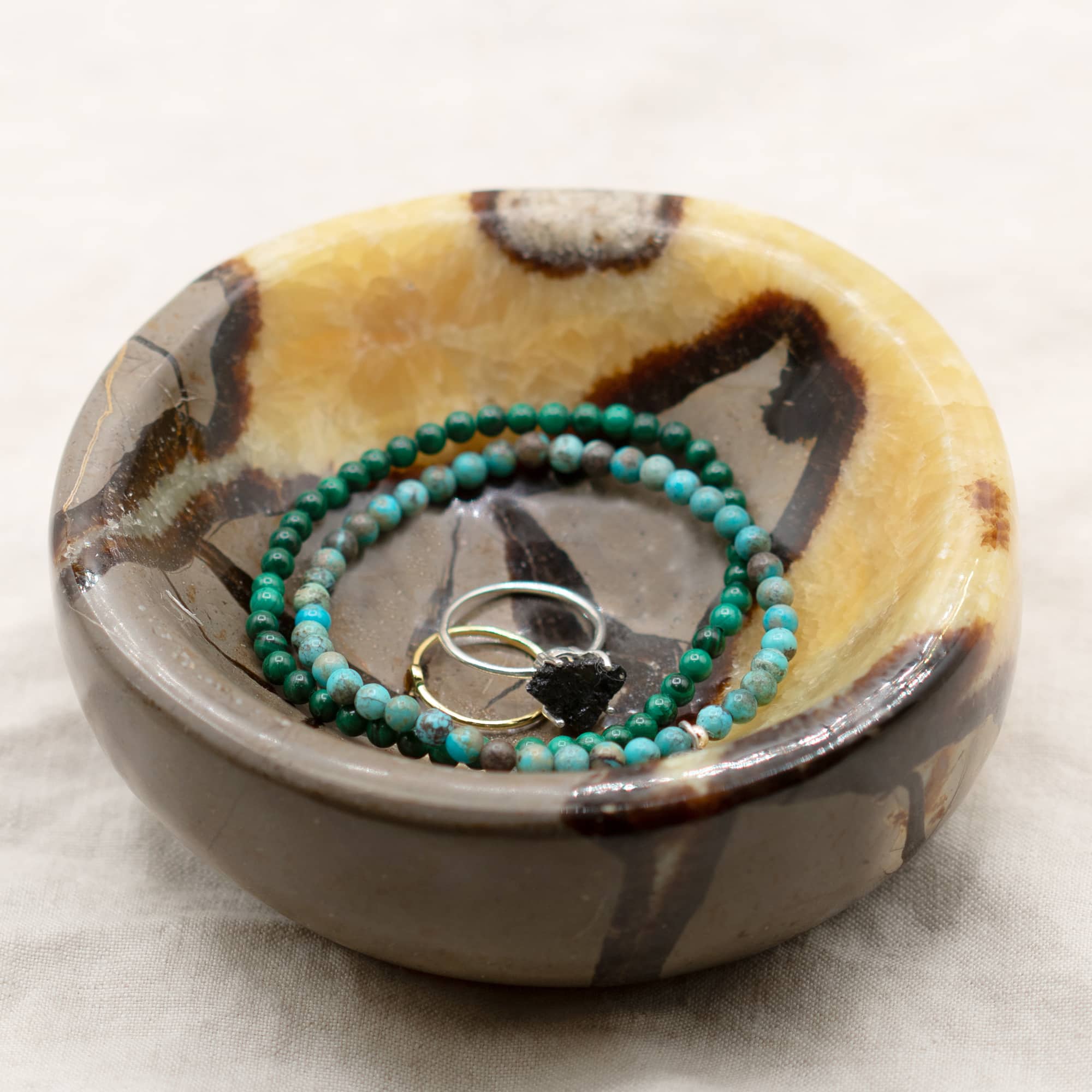Rare Black Septarian Crystal Bowl - 1 of a Kind