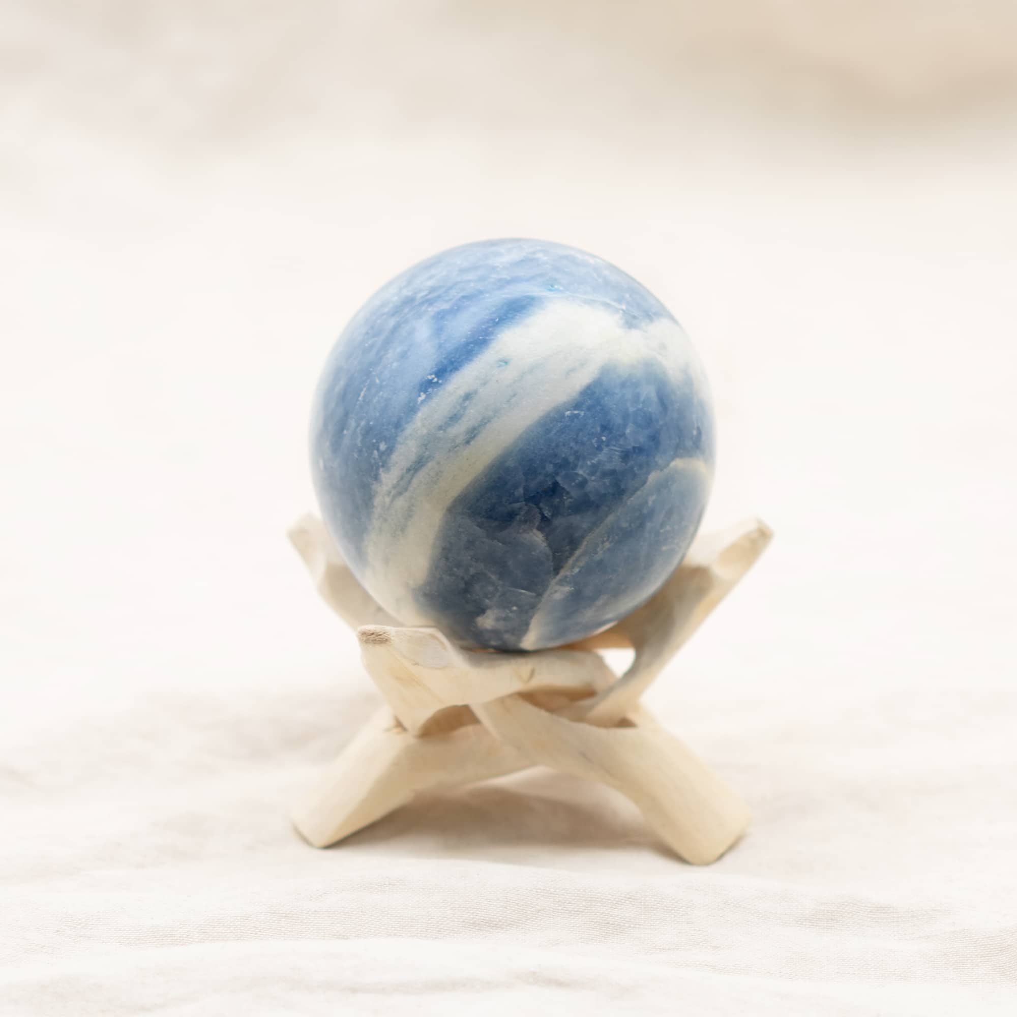 Blue Calcite Sphere- Large - 1 of a Kind