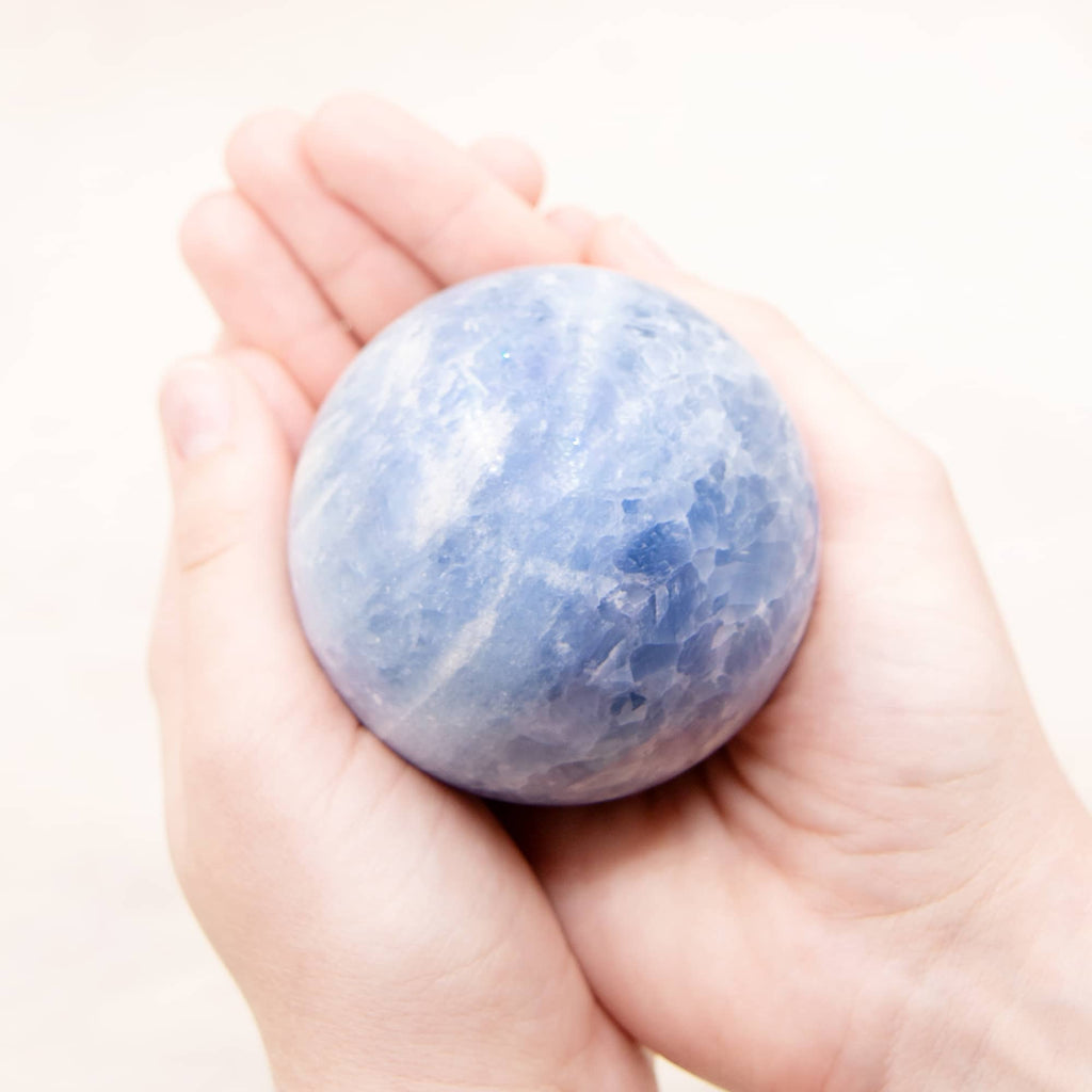 Blue Calcite Sphere- Large - 1 of a Kind