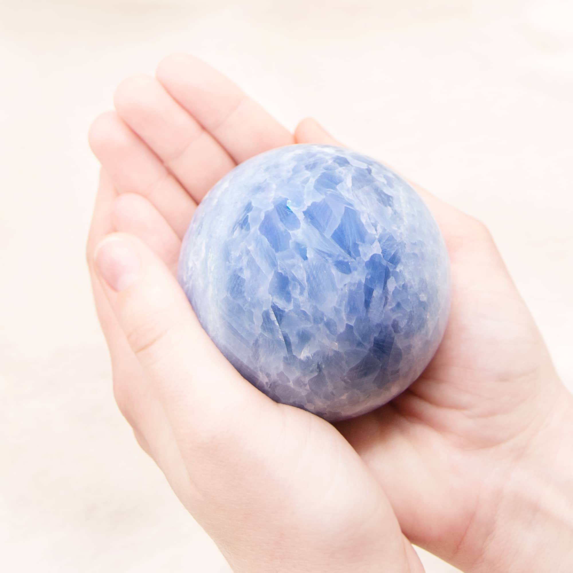Blue Calcite Sphere- Large - 1 of a Kind