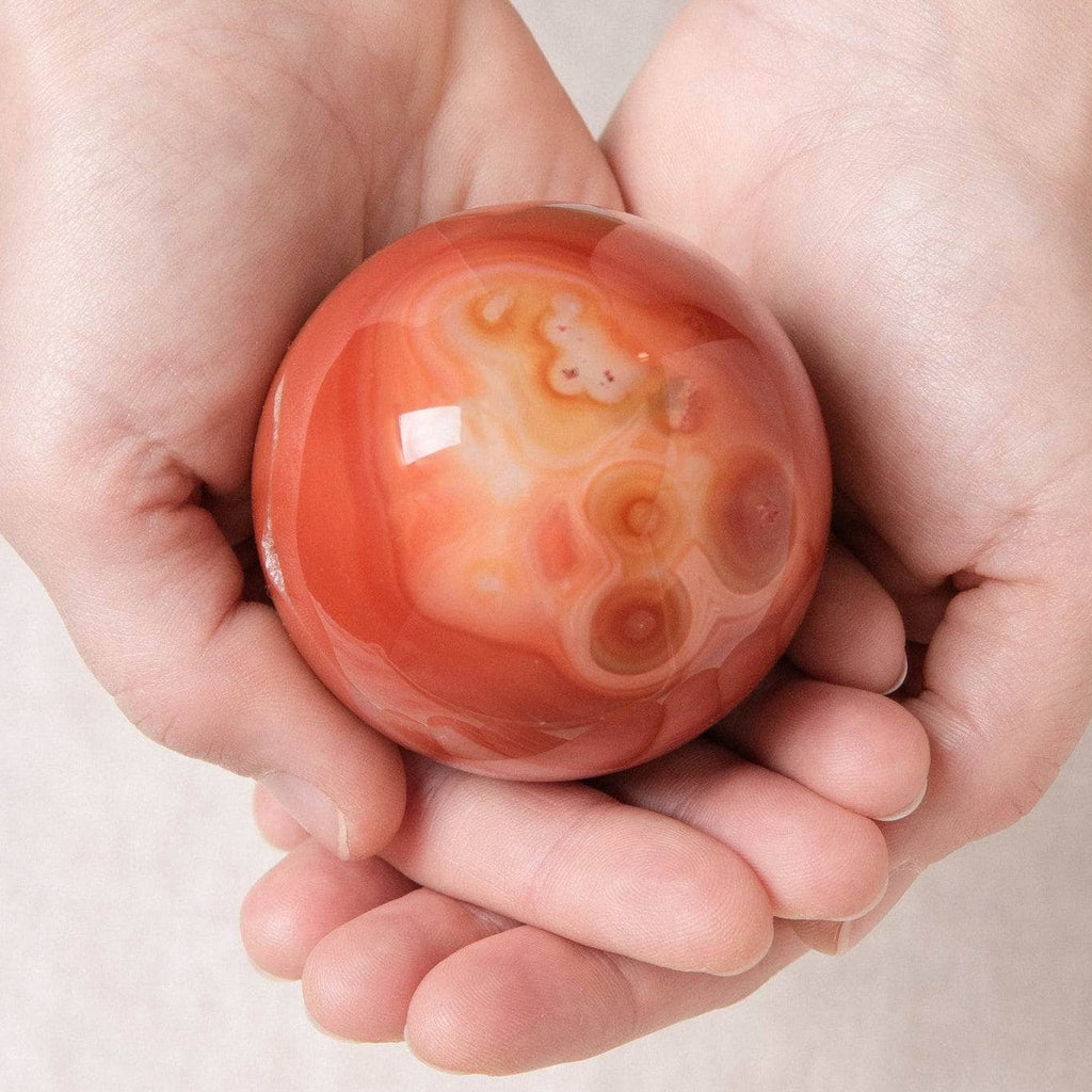 Carnelian Sphere with Tripod - AAA Premium Quality