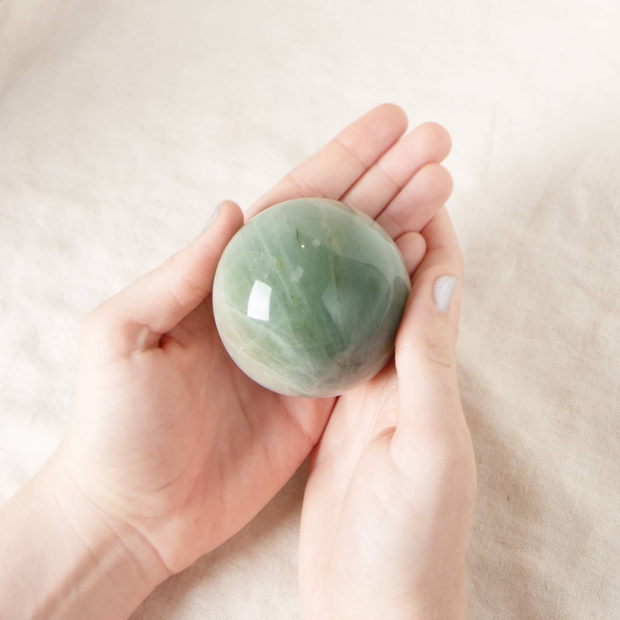 Rare Green Moonstone Sphere - 1 of a Kind