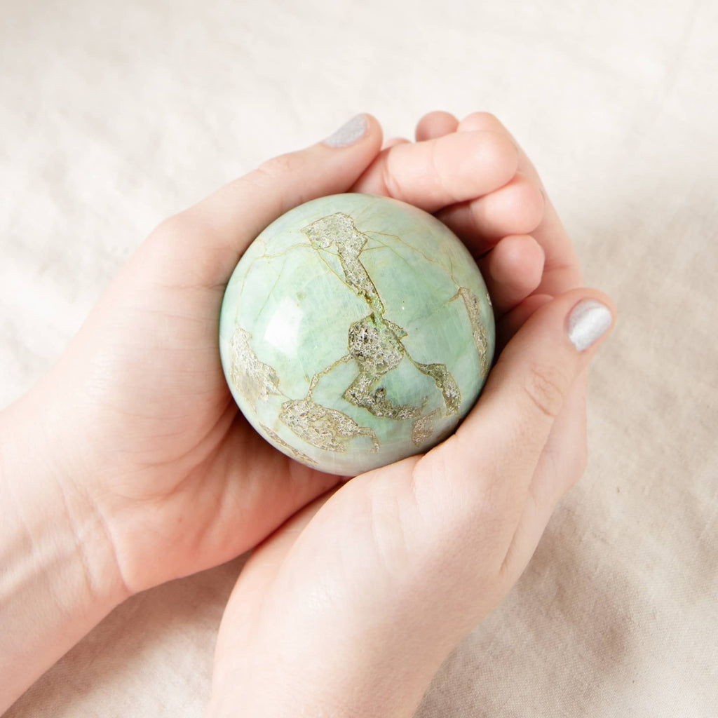 Rare Green Moonstone Sphere - 1 of a Kind