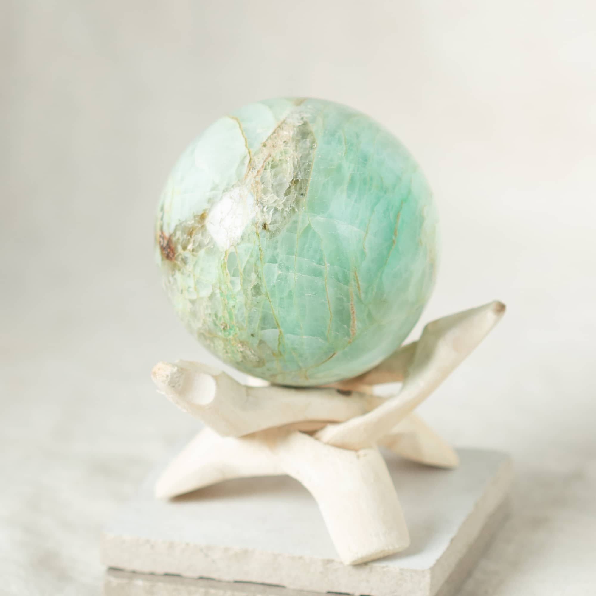 Rare Green Moonstone Sphere - 1 of a Kind