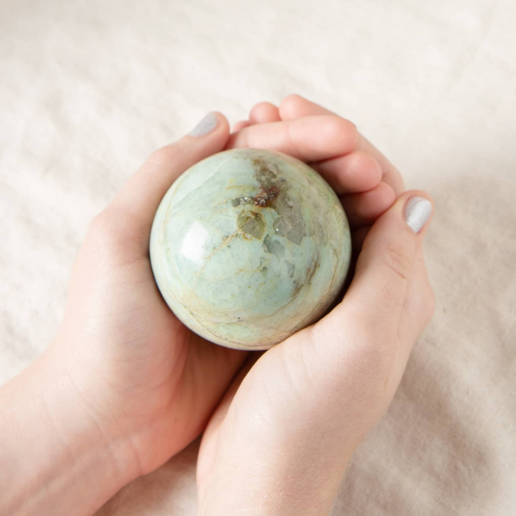 Rare Green Moonstone Sphere - 1 of a Kind