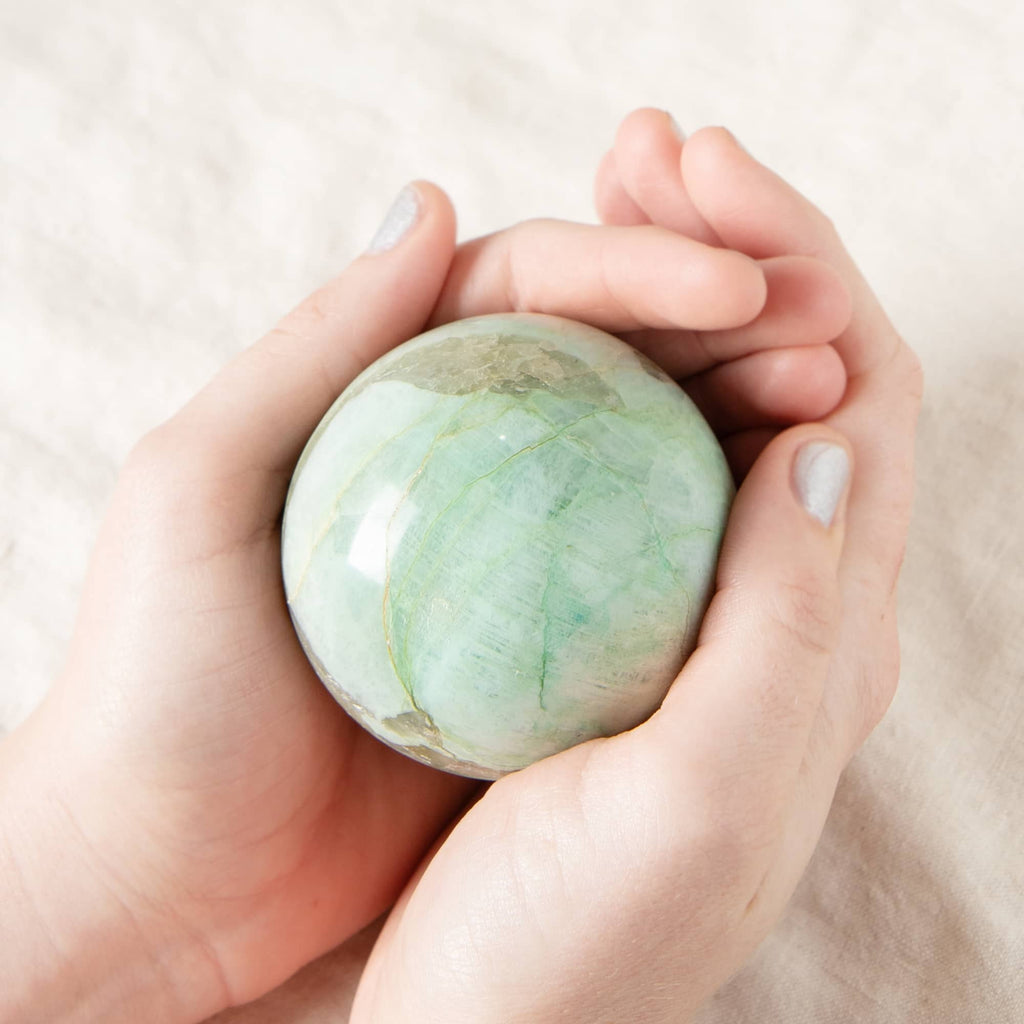 Rare Green Moonstone Sphere - 1 of a Kind