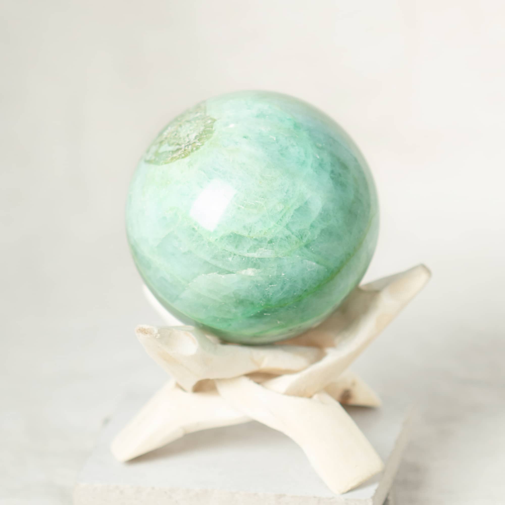 Rare Green Moonstone Sphere - 1 of a Kind