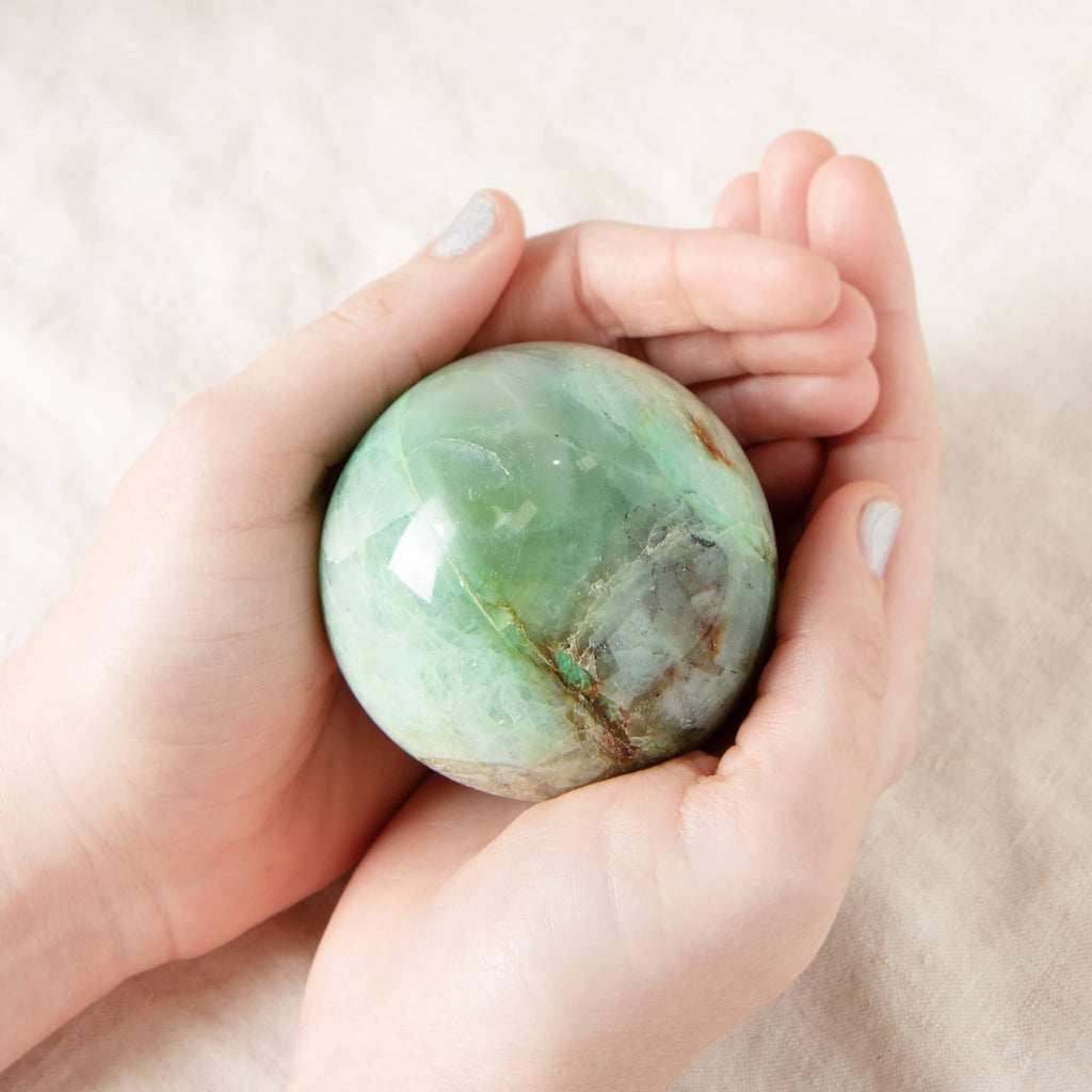 Rare Green Moonstone Sphere - 1 of a Kind