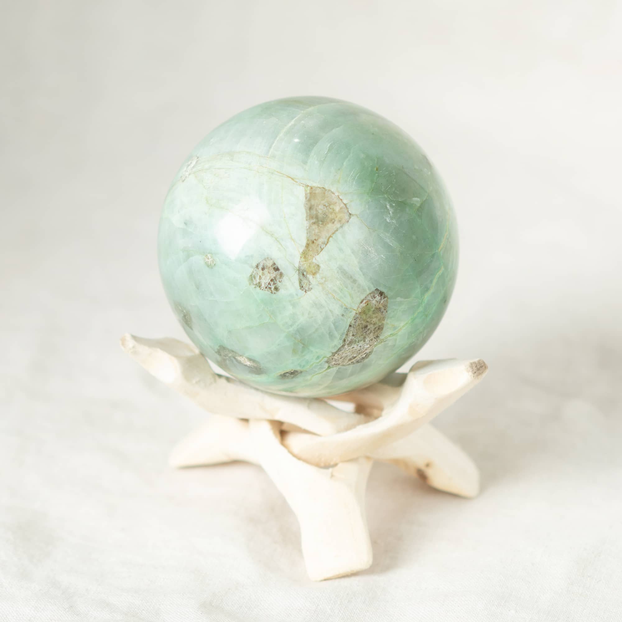 Rare Green Moonstone Sphere - 1 of a Kind