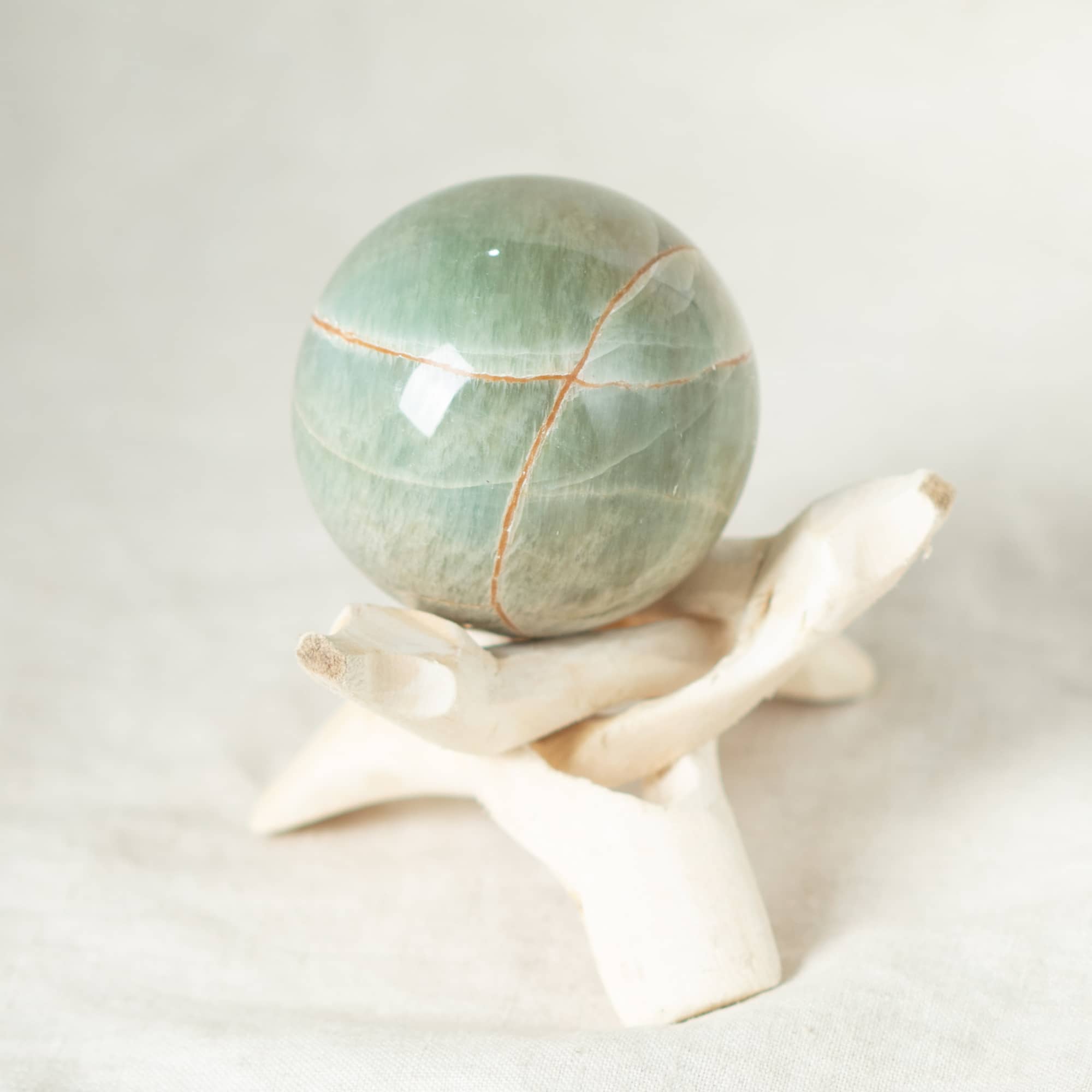 Rare Green Moonstone Sphere - 1 of a Kind
