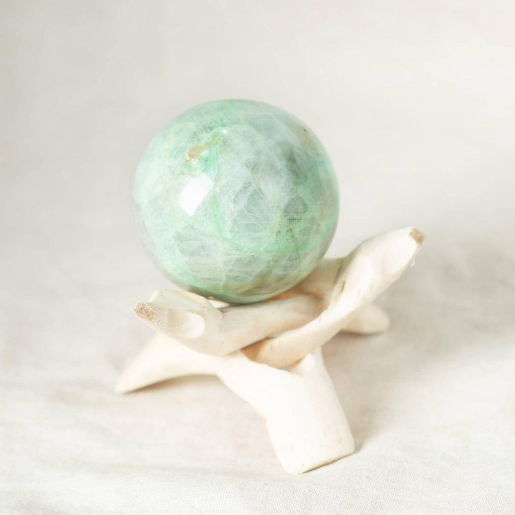 Rare Green Moonstone Sphere - 1 of a Kind