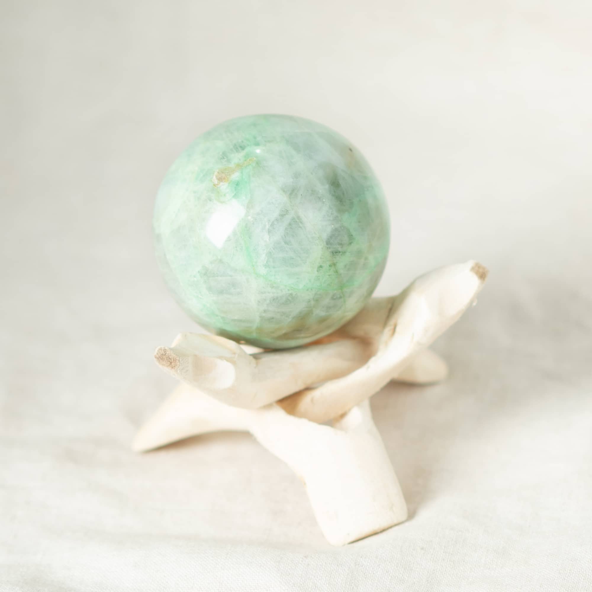 Rare Green Moonstone Sphere - 1 of a Kind