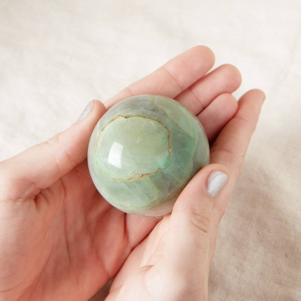 Rare Green Moonstone Sphere - 1 of a Kind