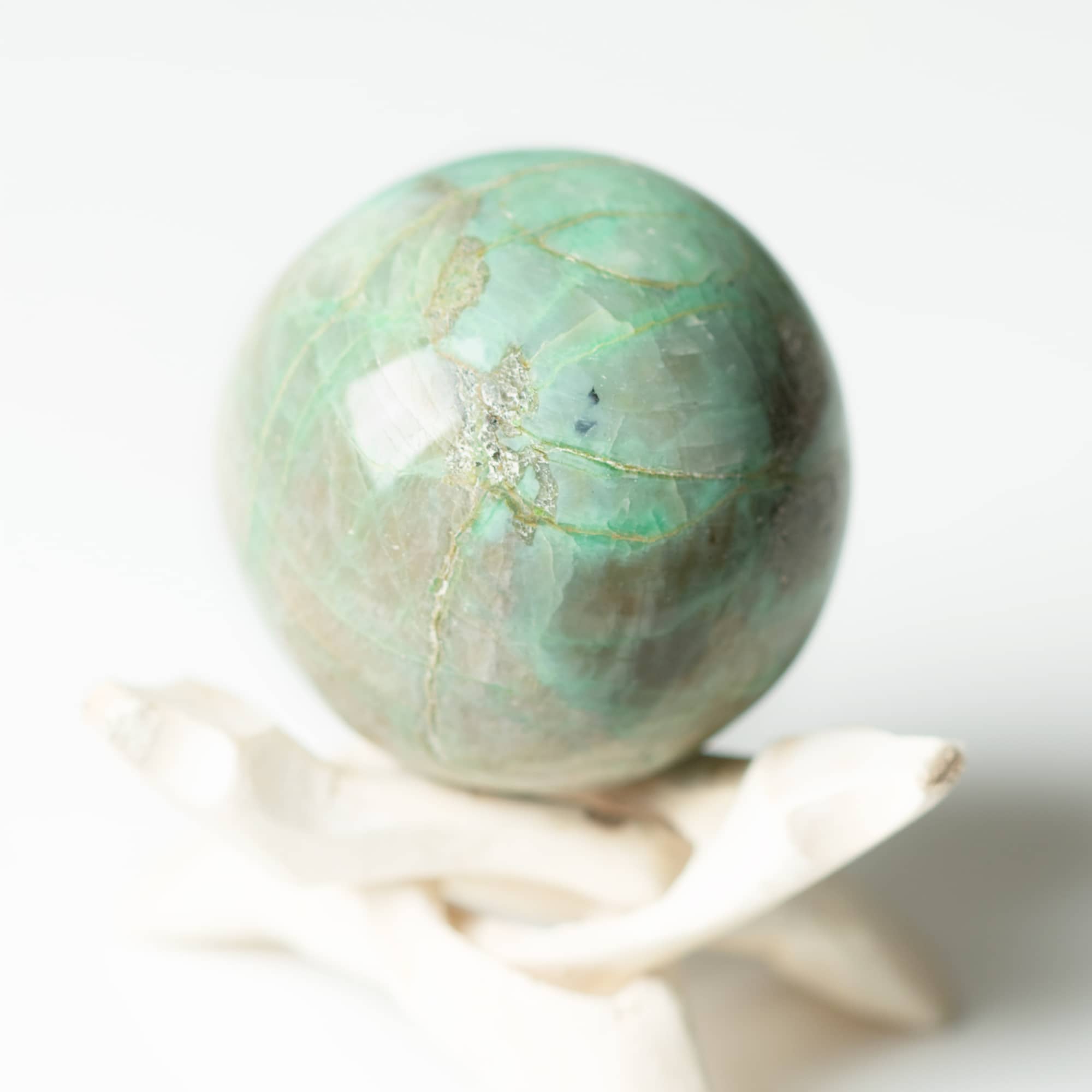 Rare Green Moonstone Sphere - 1 of a Kind