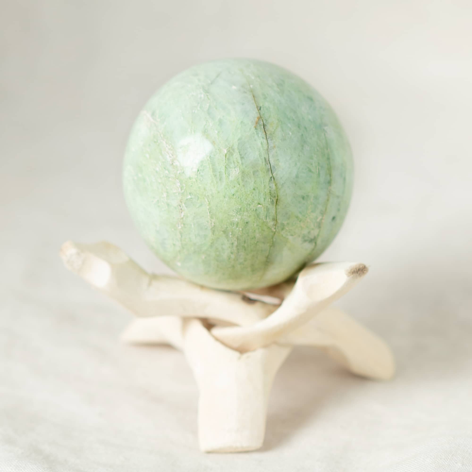 Rare Green Moonstone Sphere - 1 of a Kind