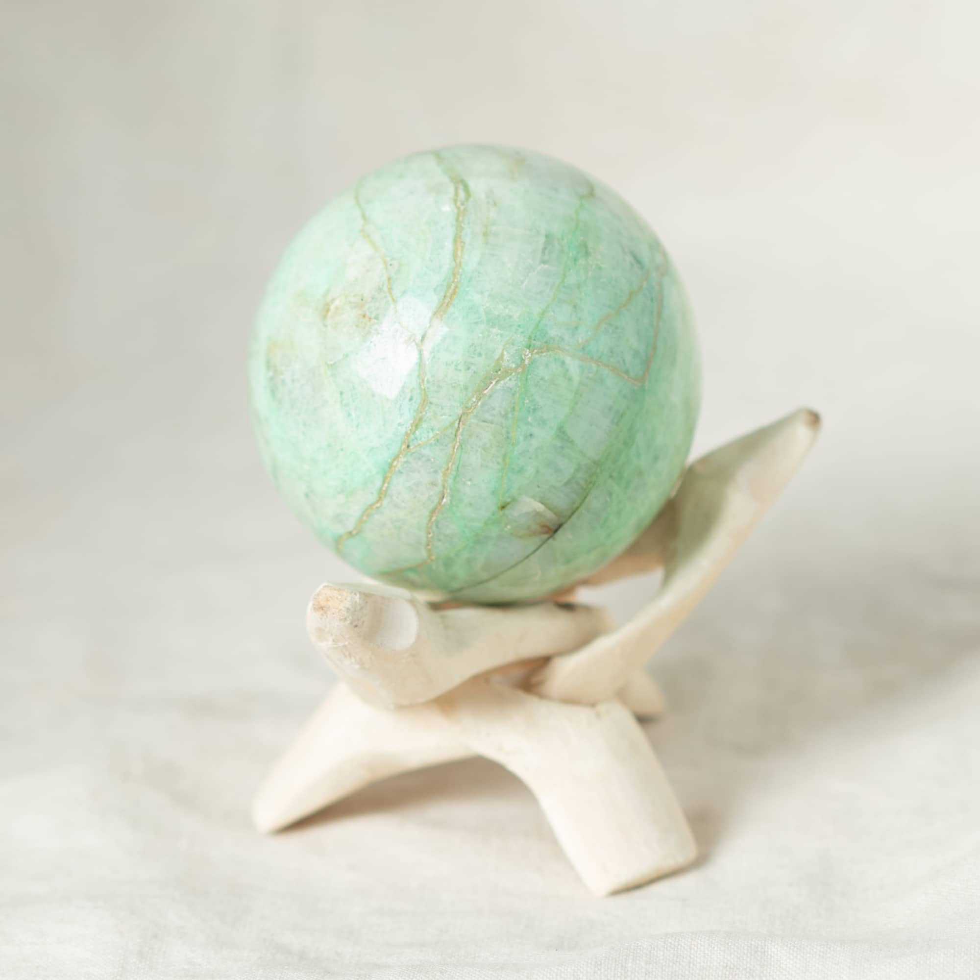 Rare Green Moonstone Sphere - 1 of a Kind