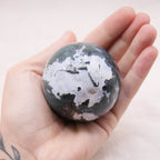 Moss Agate Sphere with Tripod