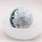 Moss Agate Sphere with Tripod