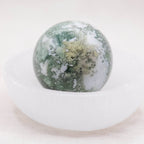 Moss Agate Sphere with Tripod
