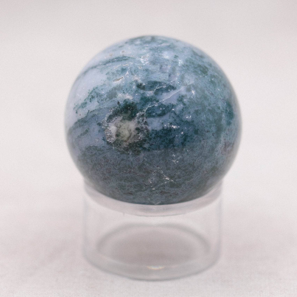 Moss Agate Sphere with Tripod