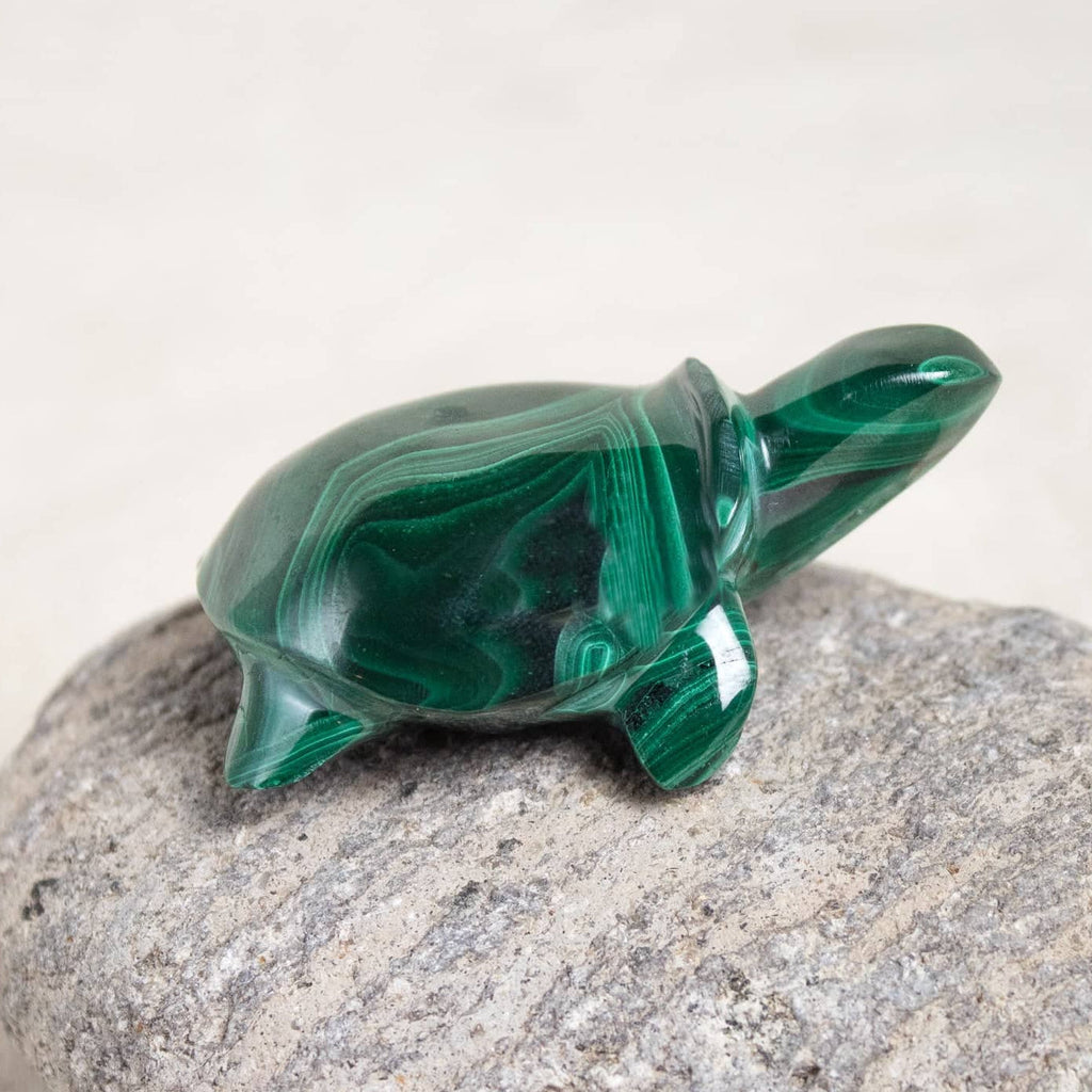 Genuine Malachite Turtles- Hand Carved - 1 of a Kind